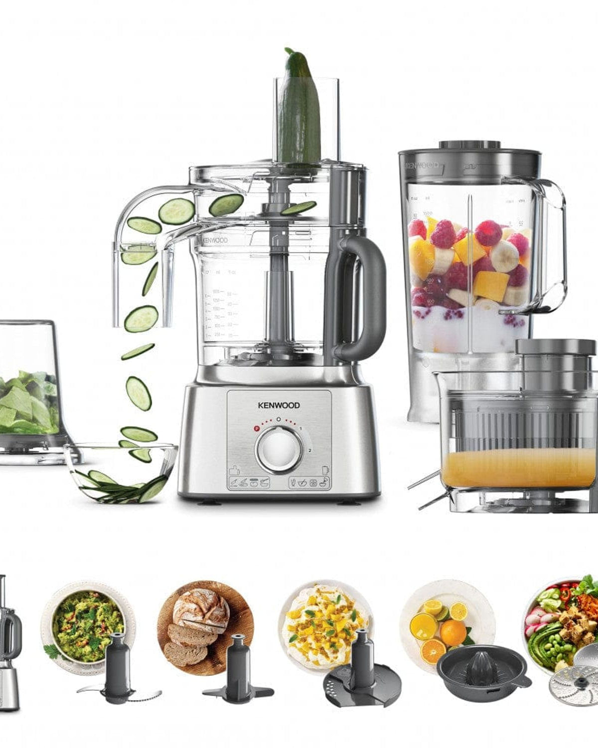 Food Processors collection cover featuring Kenwood MultiPro Express Food Processor FDP65.880SI