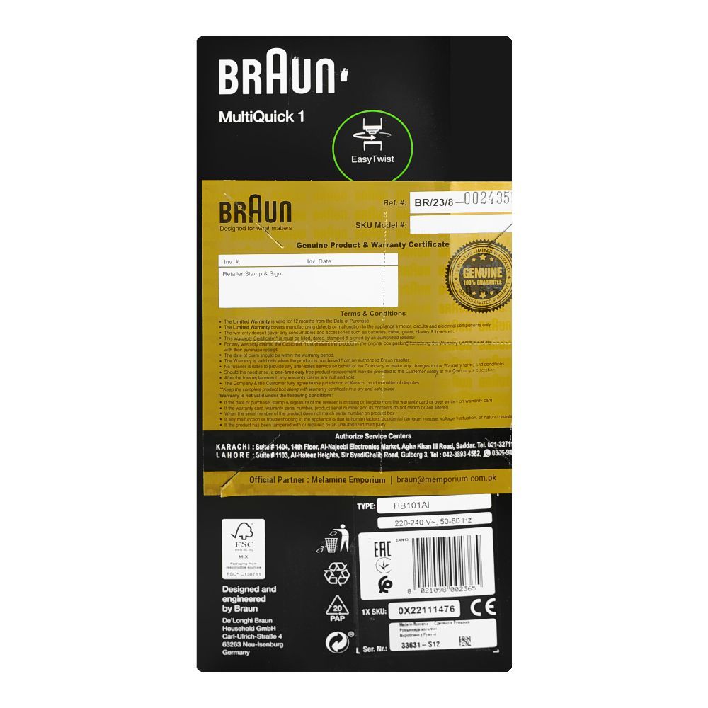 Braun Hand Blender MultiQuick 10.201M